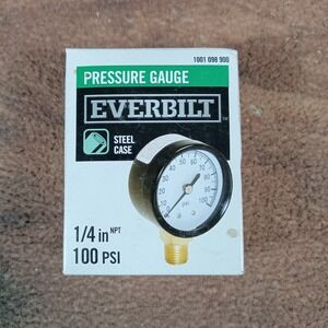 Everbilt Steel Case Pressure Gauge 100 PSI 1/4 in NPT